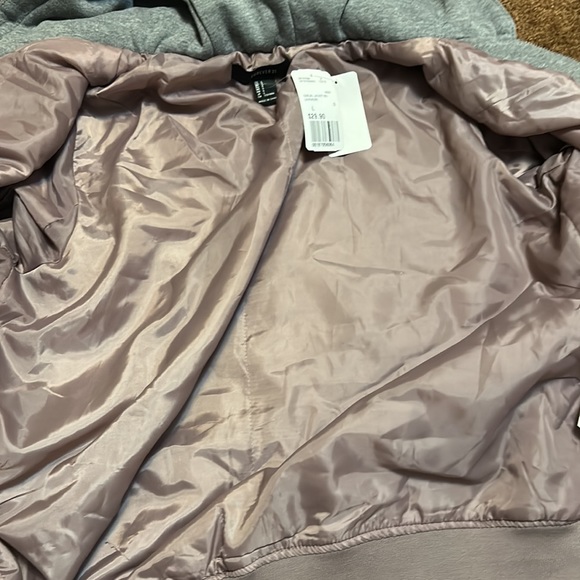 NWT FOREVER 21 casual bomber jacket in lavender/gray with pockets and zipper L - Picture 5 of 7